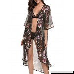 Women Beach Cover Ups Sexy Floral Chiffon Cardigan Long Blouse Sheer Loose Tops Kimono Outwear Style-3floral B07J671F4Z